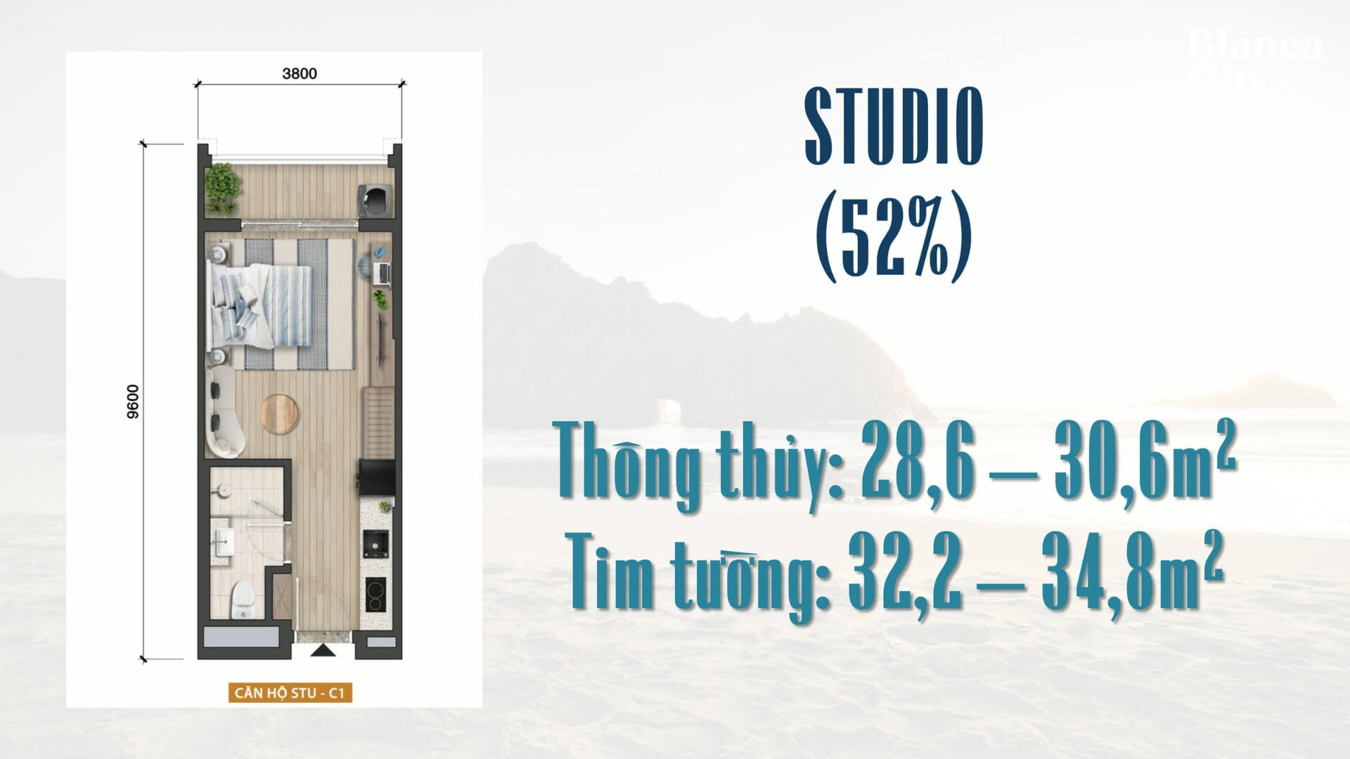 Loại hình căn hộ Blanca city-Studio